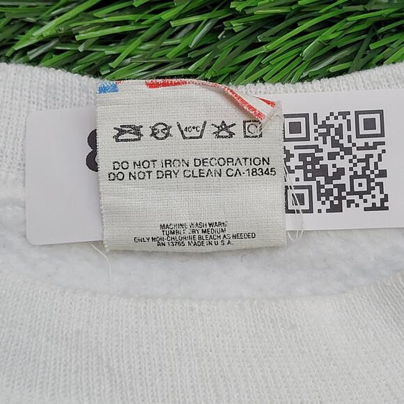 Vintage Waukee Raglan Sweatshirt Womens M 18x22 Neon Rainbow - Picture 8 of 14